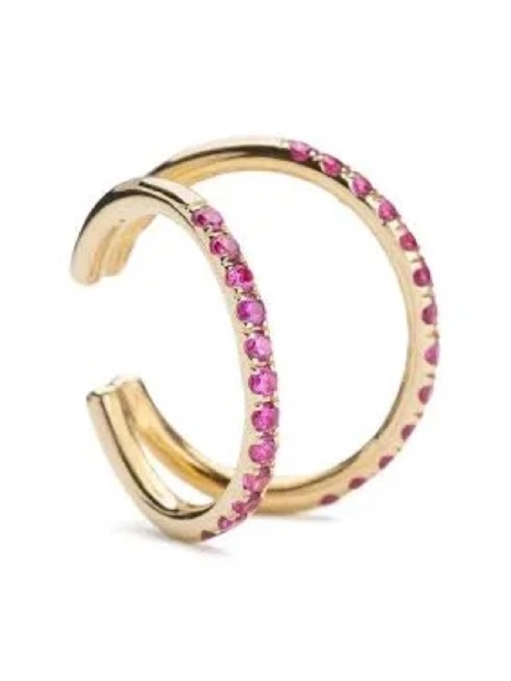 Whitebird. NWT. Stunning Pink Sapphire Double Hoop Ear Cuffs.